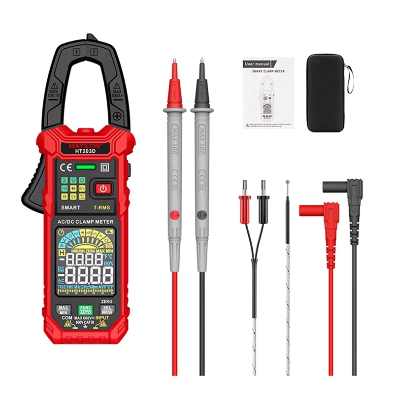 

MAYILON HT203D Clamp Meter Multimeter AC Current And AC/DC Continuity Hz Tester Voltmer