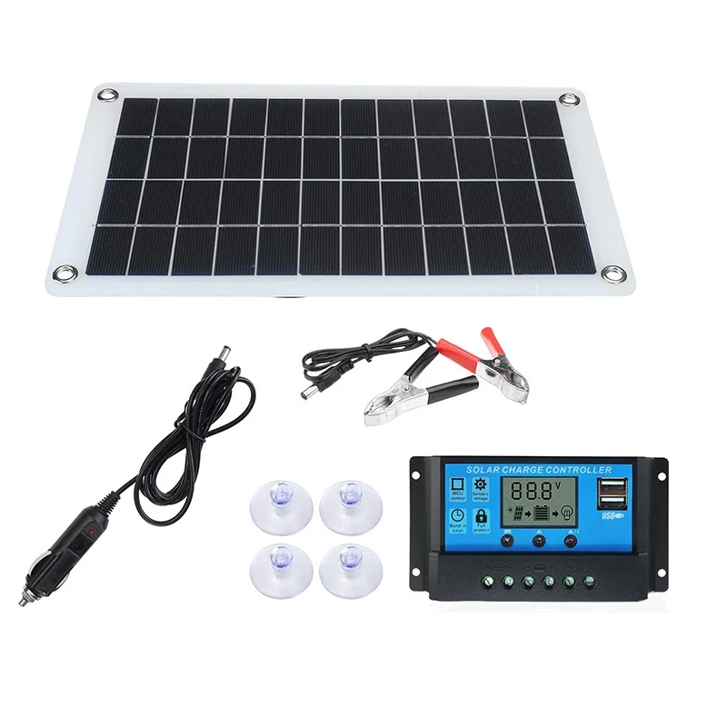

Solar Panel 10W12V Photovoltaic Module Polysilicon Street Light Controller Portable USB+DC Charging PV Cells For Street Light