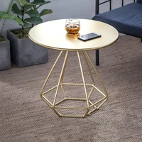 wrought iron light luxury golden round coffee table modern small leisure low tables home furnishings sofa side table