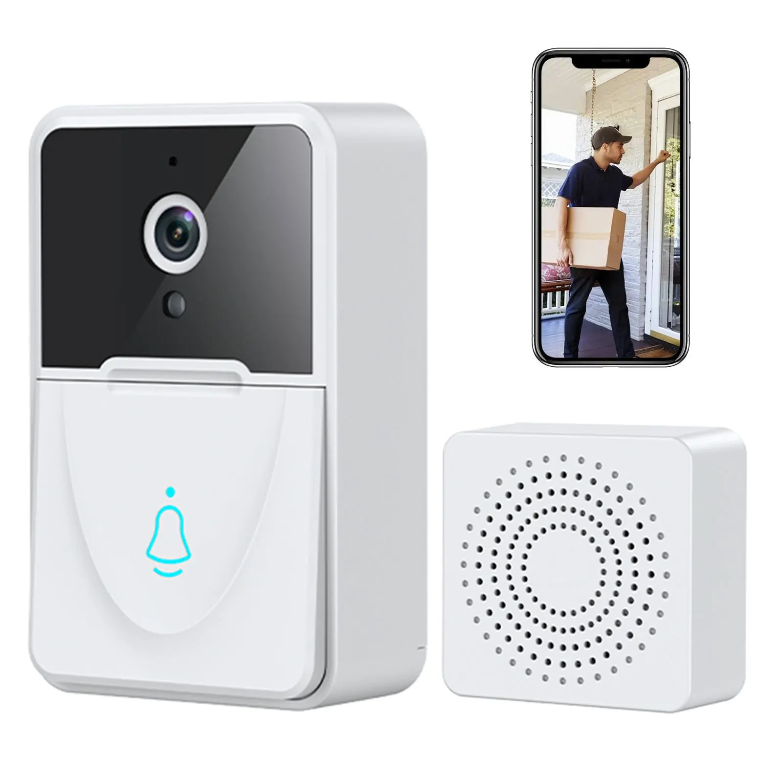 

Беспроводной дверной звонок с Wi-Fi, 1080P