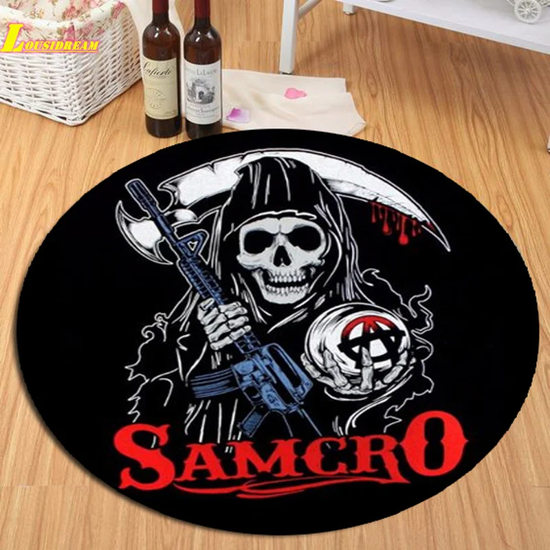 

Round Rug Carpet Sons of Anarchy SAMCRO SOA Area Rug Floor Mats Doormat for Living Room Bedroom Home Dedor Bedroom Rug Carpet
