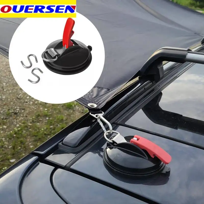 OUERSEN Car Outdoor Camping Rope Powerful Suction Cup Car Tent Canopy Hook Luggage Strap Fixer Pet Vacuum Suction Cup