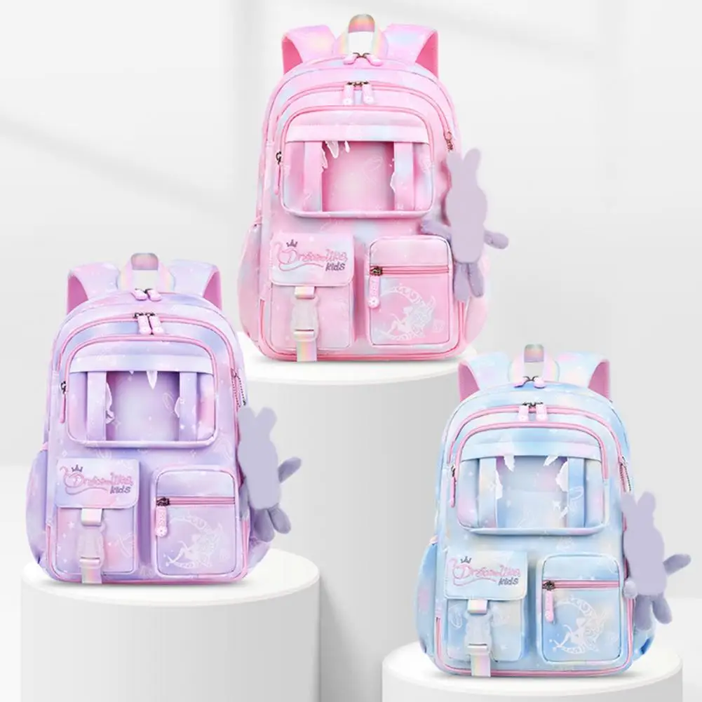 

Girls School Backpack Capacity Cartoon Print School Backpack with Splash-resistant Design Wide Shoulder Straps for Girls Girls