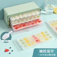new ice box household ice cube mold multi layer ice box with cover pp plastic pull out ice tray ice cream mold