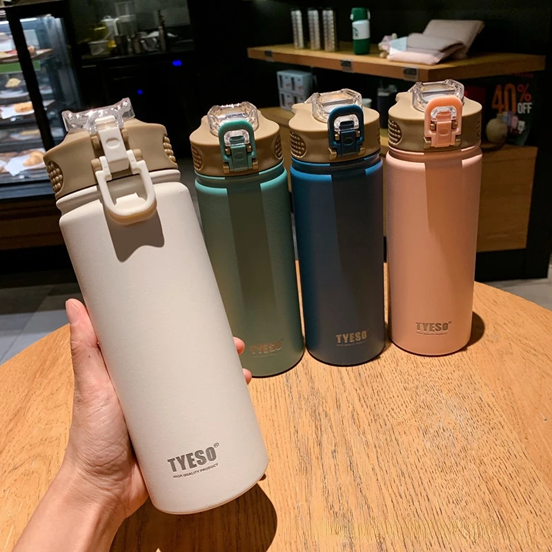 

530/750 Thermos Mug With Straw Stainless Steel Thermal Insulation Straight Cup Thermal Water Bottle Tumbler Thermocup 1pcS