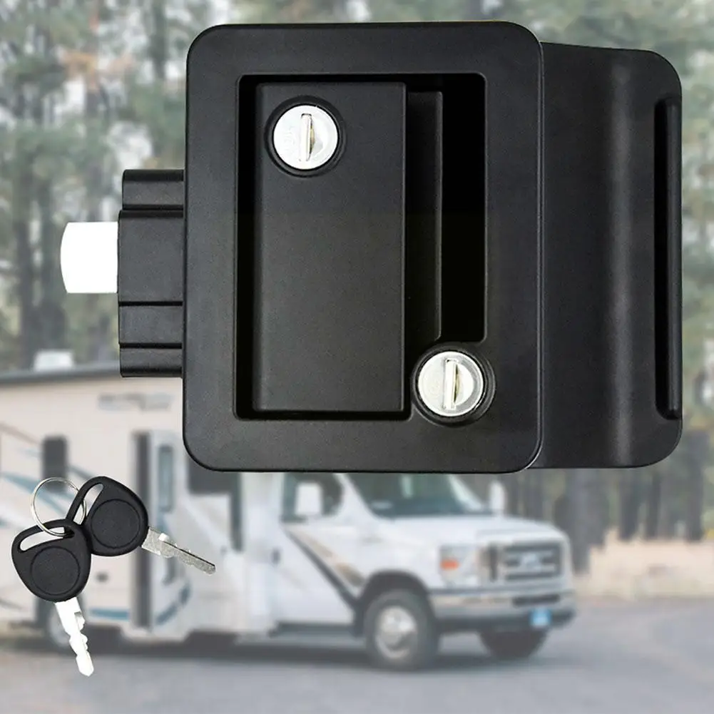 

Caravan Panel Lock RV Entry Door Lock Handle Knob Deadbolt Trailer Key Door Camper Travel New Locks Entry D0S7