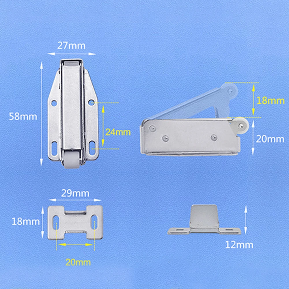 

2x Loft Touch Catch Latch Cupboard Door Hatch Attic Push To Open AutoLatch Cold-rolled Steel Door Spring Catch For Inset Rebated