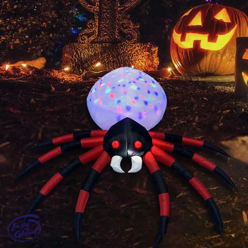 

2.4 meter LED Color Inflatable Spider Gas Model Amazon Halloween Ghost Festival Party Bar Decoration Luminous Props