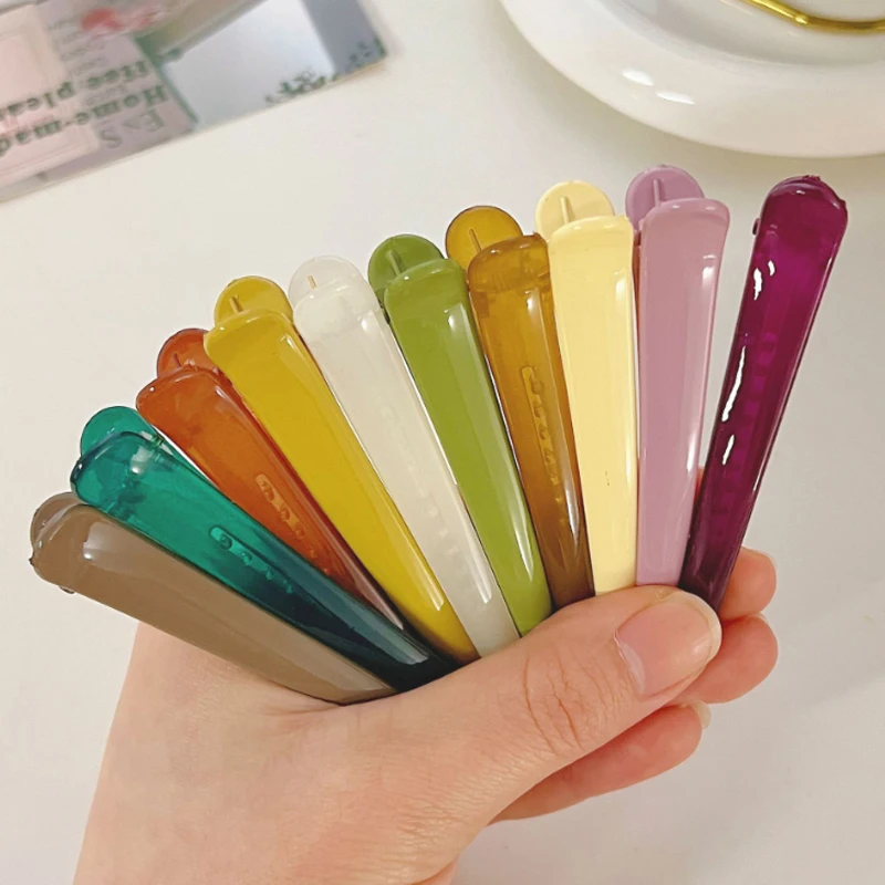 

8cm Fashion Candy Color Woman Hair Clip Barrettes Simple Plastic Geometric Hairpin Headwear Girls Hair Accessories Pince Cheveux