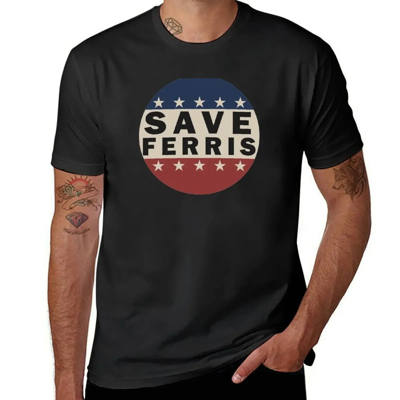 Футболка из хлопка мужская с надписью Save Ferris