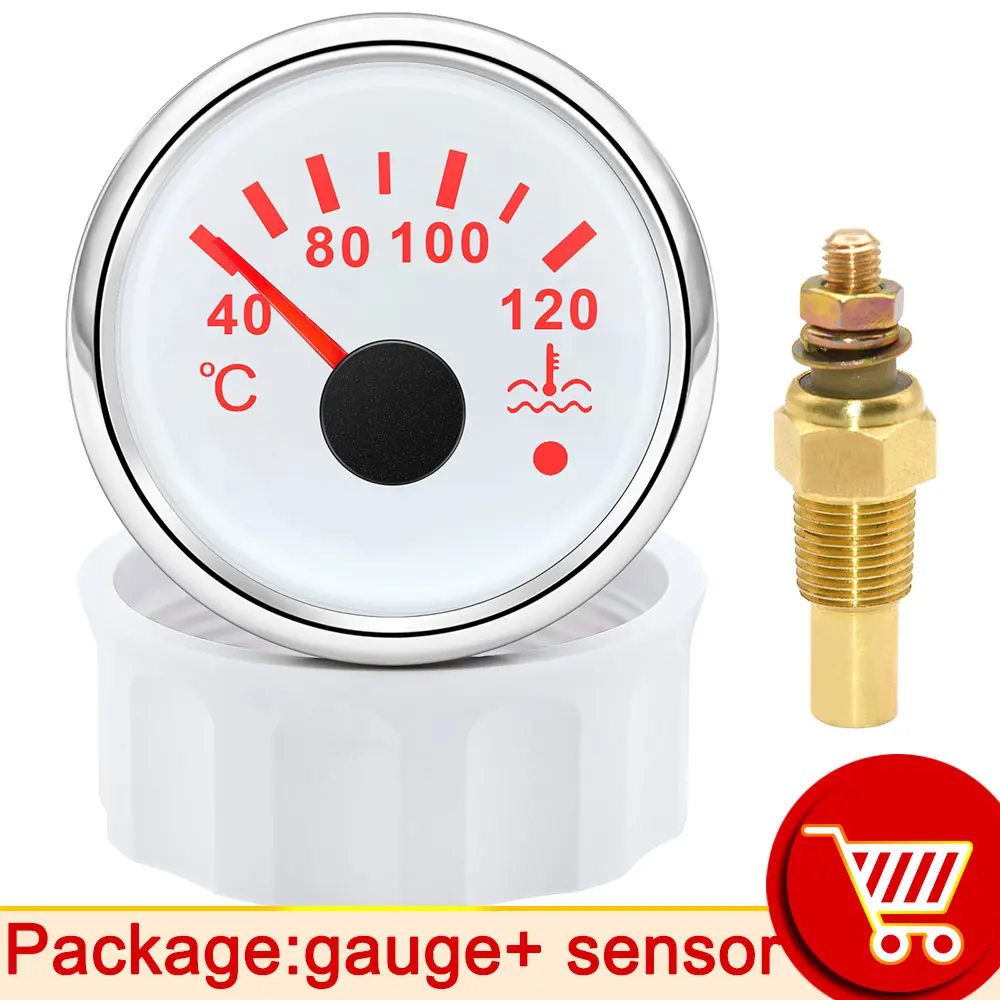 

Датчик 52 мм + датчик 10 мм, автомобильный указатель для мотоцикла, 40-120 градусов Цельсия, датчик температуры воды, измеритель температуры, датчик температуры охлаждающей жидкости