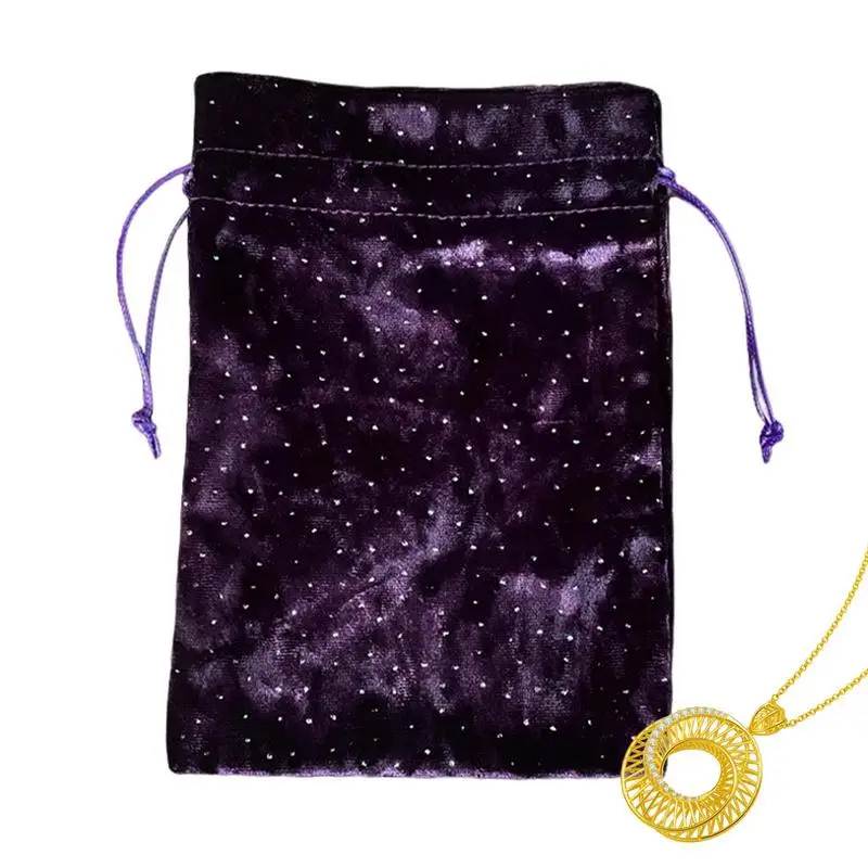 

Tarot Bags And Pouches Rhinestone Dotted Tarot Cards Fabric Bag Jewelry Pouch 13x18cm Hand Gift Bags Drawstring Tarot Dice Bag