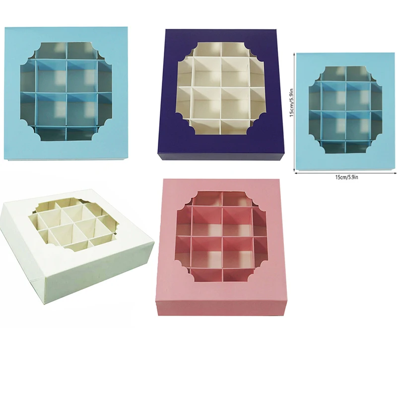 Es For Chocolate Cake Packaging Boxes Empty 16 Grids Gift Candy Boxes Inserts Clear Window And Divider