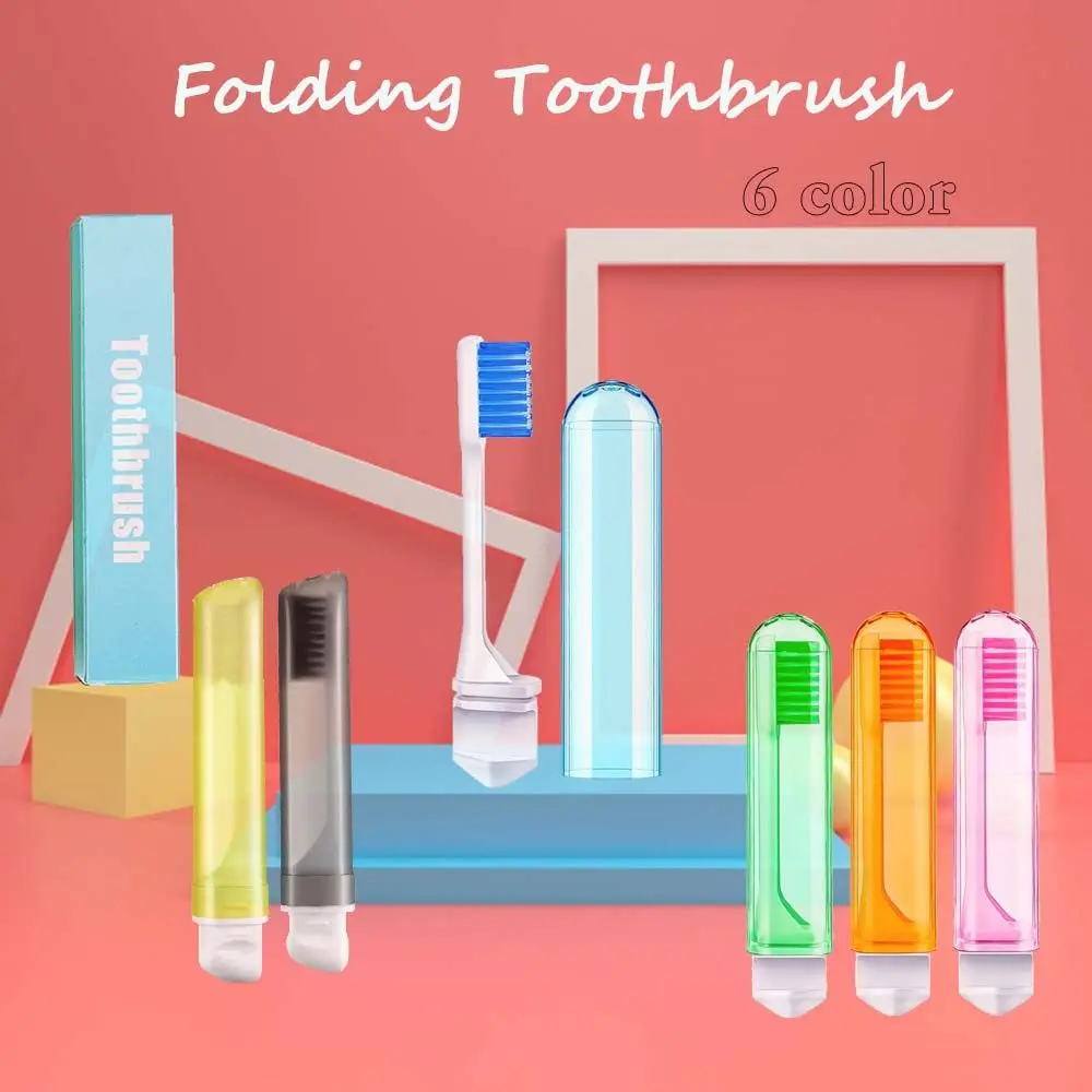 

Practical Business Trip Camping Hiking Soft Bristle Tooth Clean Tools Folding Toothbrush Travel Size Toothbrush Set