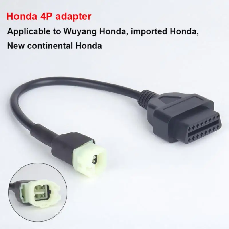 

OBD2 To 4 Pin Diagnostic Adapter Cable Motorcycle Fault Detection Parts Fit For Honda Motorbike Support For K-Line Models