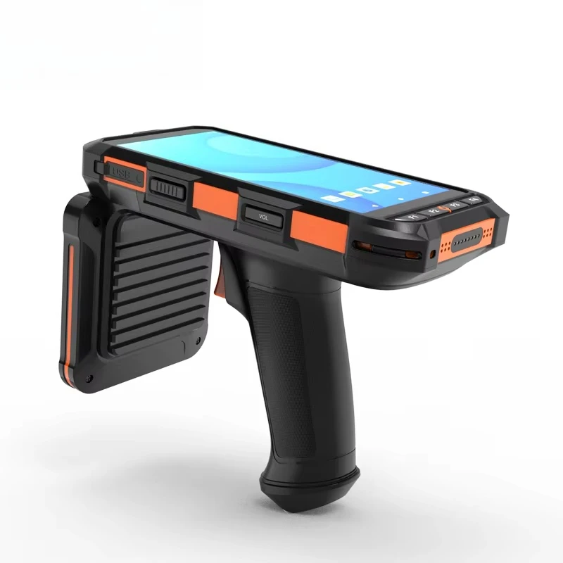 Фото Ручной считыватель/запись UHF RFID дальнего действия, терминал передачи данных Android 10, 4 + 64 ГБ, пассивный считыватель RFID-меток, сканер штрих-кода SDKS, в наличии №1