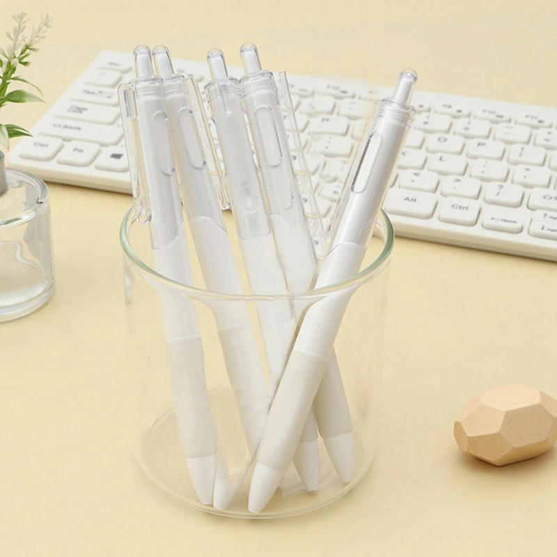 Fine Point Gel Pens 0.5Mm Smooth Writing Perfect For Journaling Note Taking Gift Set (Pack Of 5) White Easy To Use