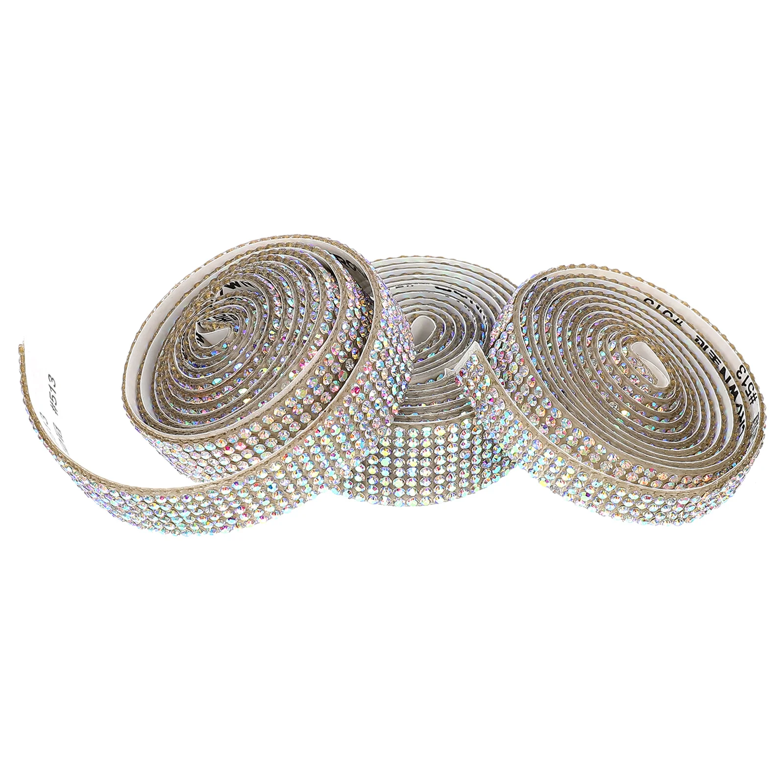 

3 Rolls Shiny Rhinestone Ribbon Self-adhesive Diamond Strap Clothes DIY Decor