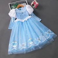 Snow Queen Princess Skirt Girls Autumn Dress New Cinderella Aisha Children's Skirt Flower Girl Dresses for Weddings