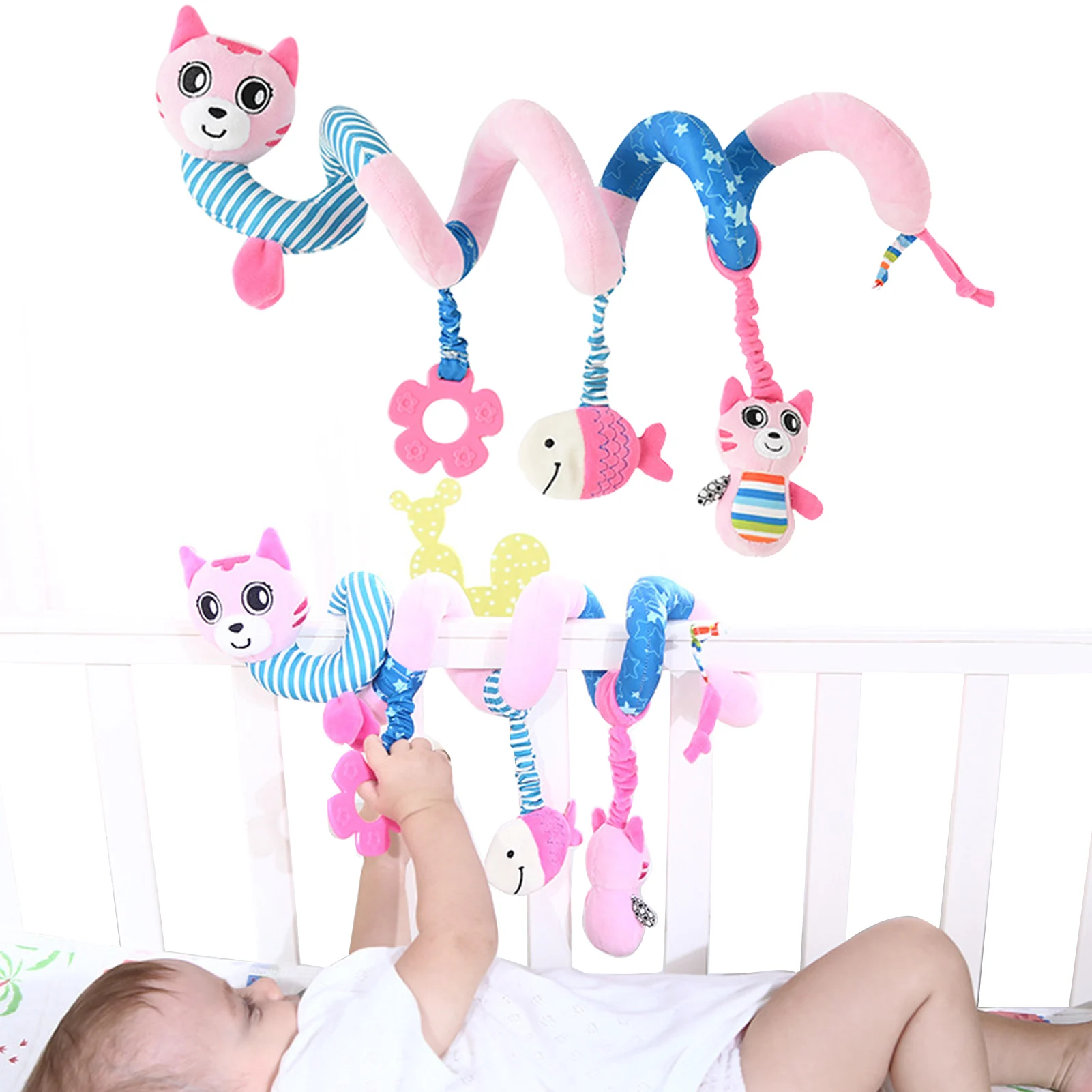 

Stroller Toys Car Seat Toys For Infants Spiral Stroller Toys Toddlers Clip On Toys Soft Plush Toys Bed Wind Chimes Rattles Toy
