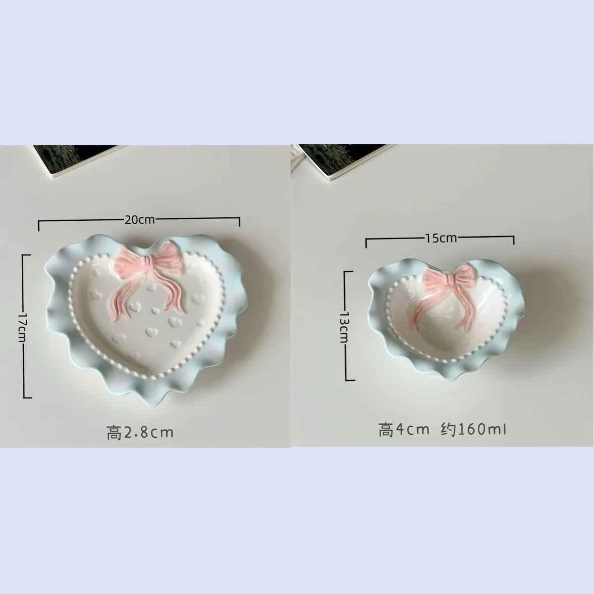 

Керамическая Тарелка Для Завтрака В Форме Сердца С Бантом, Домашний Декор, Поднос Для Демонстрации Ювелирных Изделий
