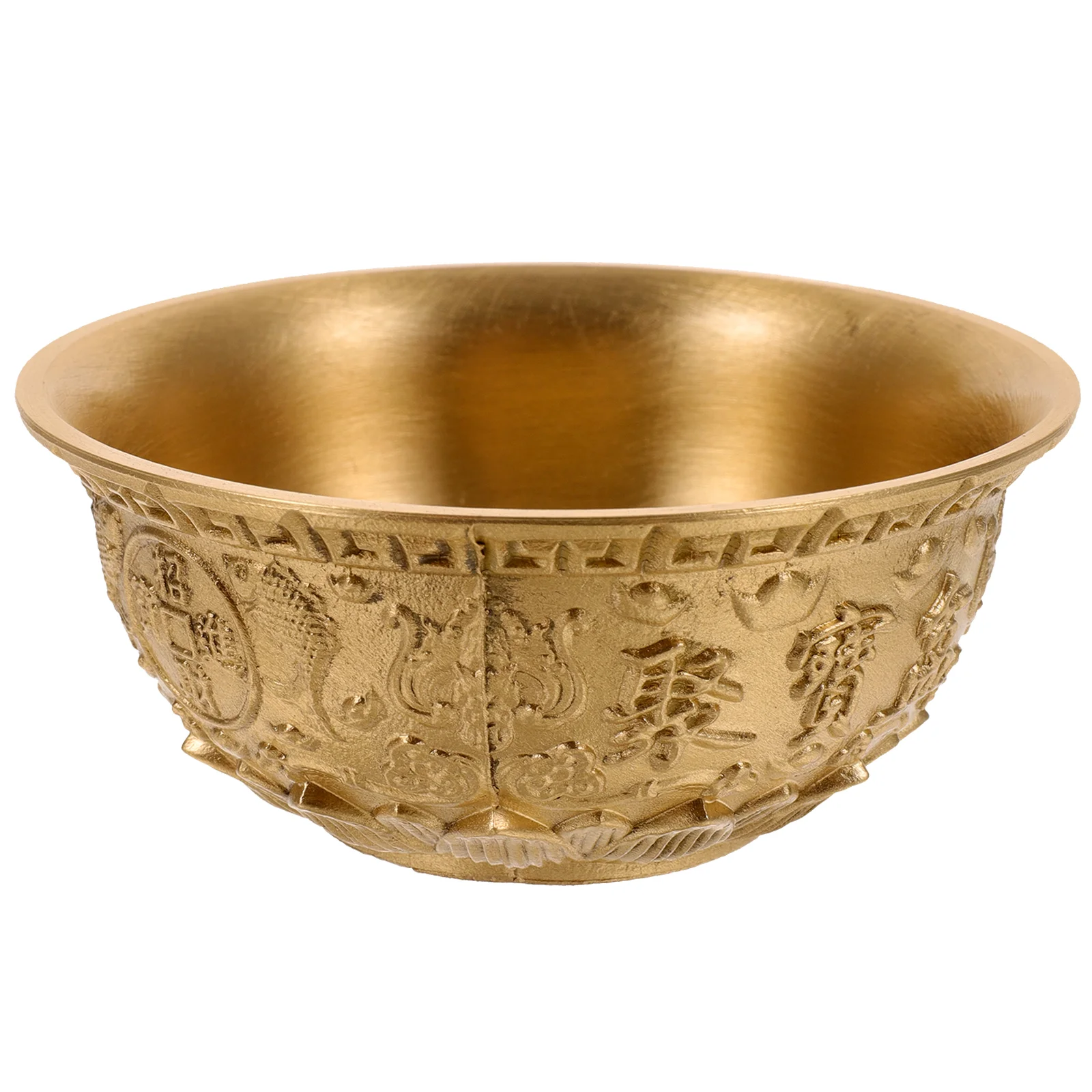 

Bowl Treasure Shui Feng Basin Brass Wealth Cornucopia Chinese Figurine Bowls Offering Copper Statue Luck Good Porsperity Decor