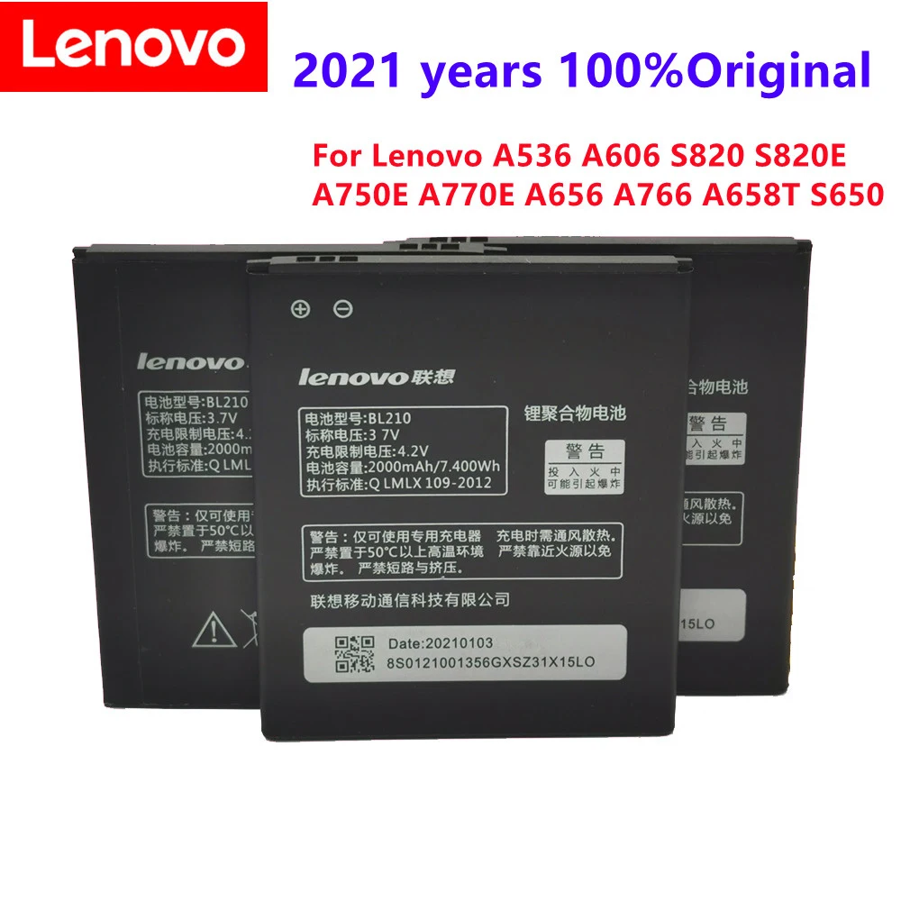 2021 новый аккумулятор 2000 мАч BL 210 BL210 для Lenovo A536 A606 S820 S820E A750E A770E A656 A766 A658T S650 Сменный аккумулятор для телефона