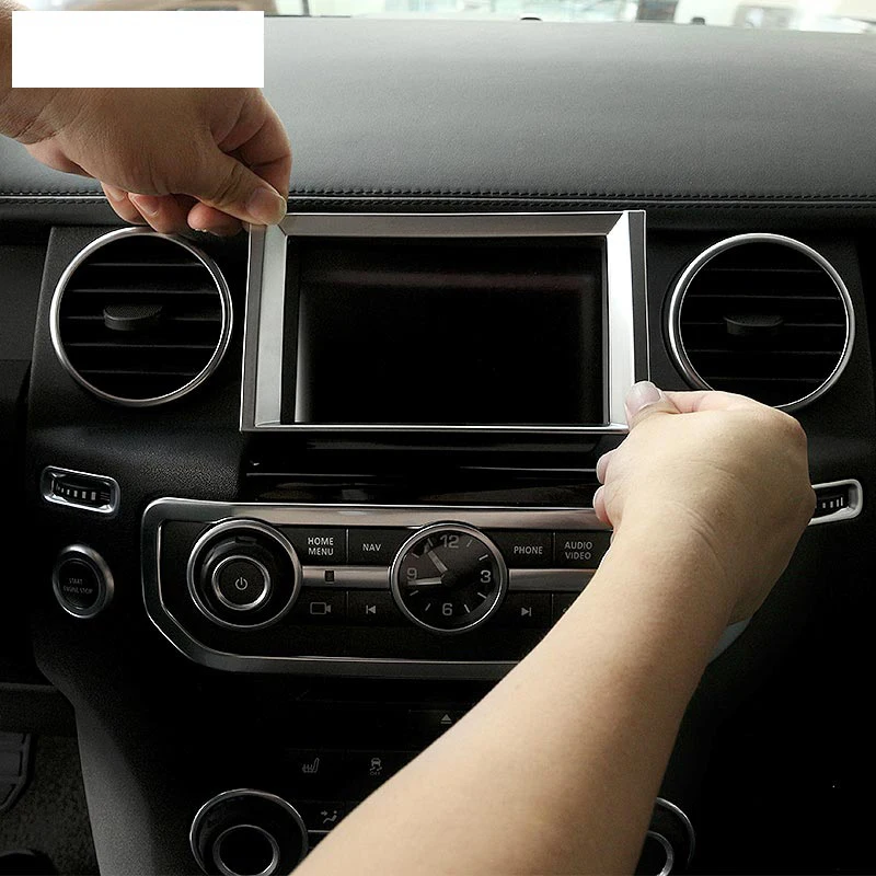 

ABS Matte Chrome Navigation Screen Decoration Trim Sticker For Land Rover Discovery 4 2010-2016 Accessories
