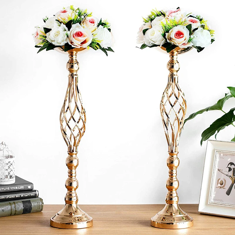 

Wedding Flowers Metal Candle Holders Road Lead Candlestick Centerpieces Flower Ball Candlestick Stand Vase Home Party Decor