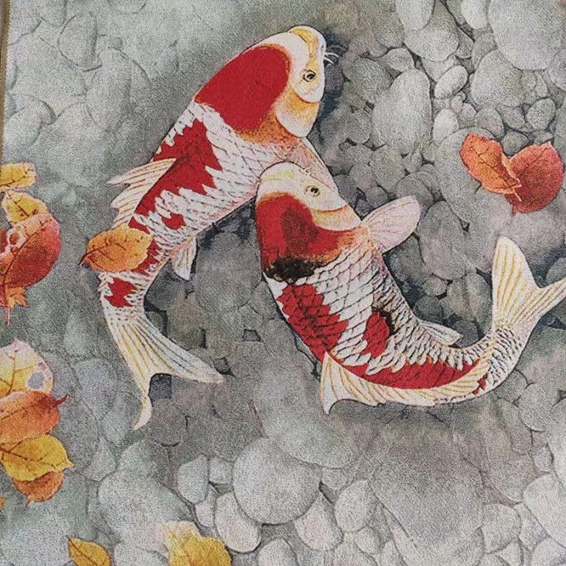 Картина ткани с вышивкой Тханка картина Два рыбы для украшения дома и офиса