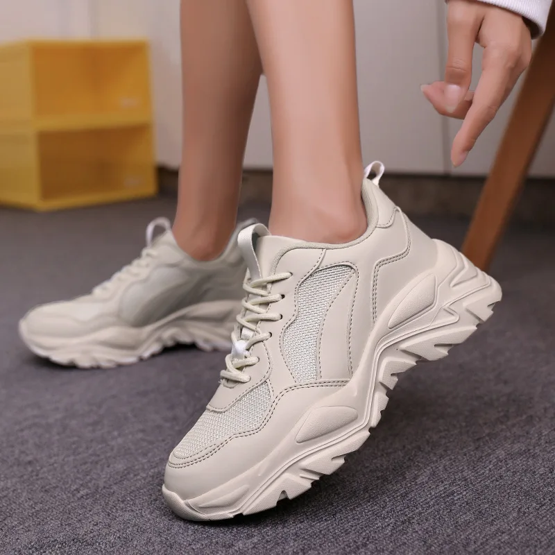YeddaMavis 2022 New Spring Chunky Sneakers Women Breathable Shoes Big Size 35-45 Casual Running Sneakers Women Vulcanized Shoes