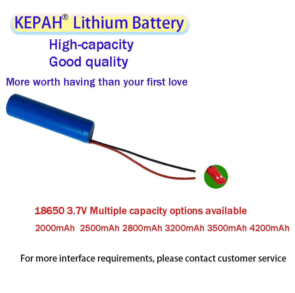 

18650 3.7V lithium battery with plug, suitable for rechargeable batteries in toys and small household appliances