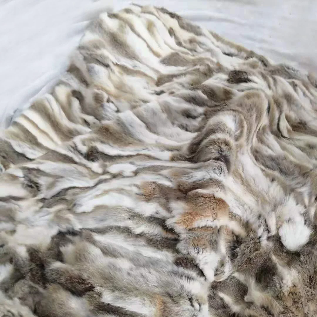 

New warm winter Natural real genuine rabbit Fur Blanket leather Soft plate Mattress Customized any size