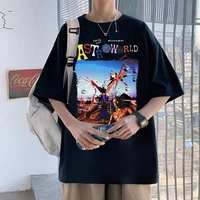 travis scott astroworld portrait graphic print tshirt cactus jack hip hop style tees summer men women soft cotton loose t shirts