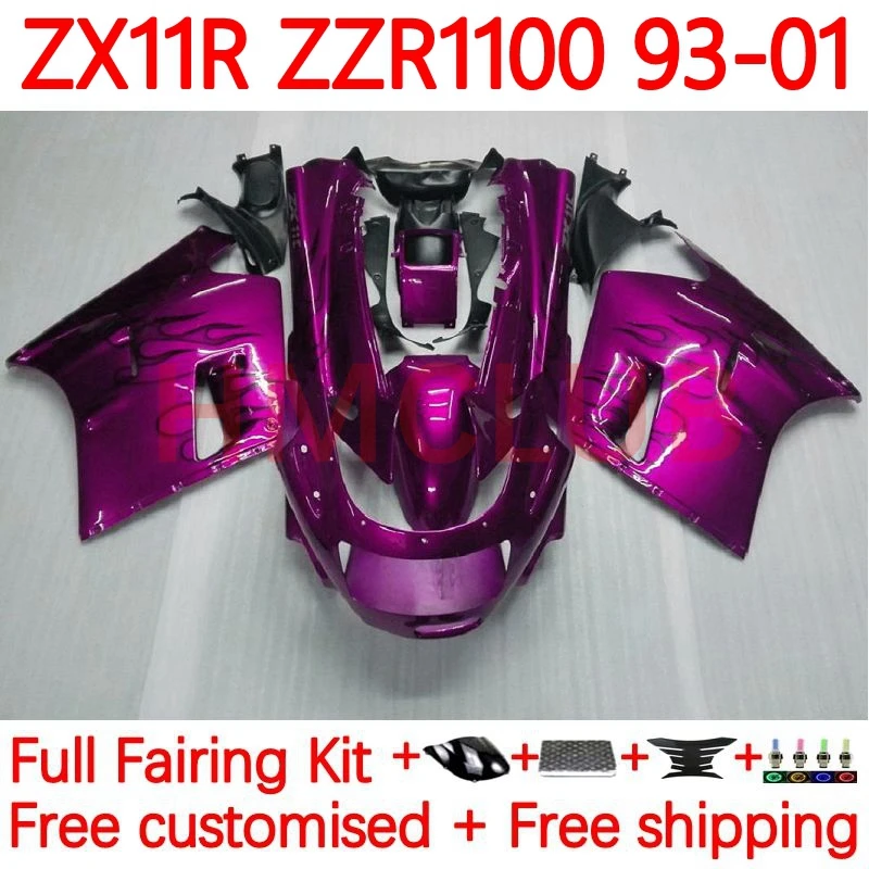 

ZX-11R For KAWASAKI rose flames NINJA ZX 11R ZX11 R ZZR1100 ZX11R 1993 1994 1995 1996 ZZR 1100 97 98 99 00 01 Fairings 74No.116