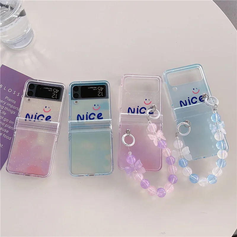 

Nice Gradient Phone Case for Samsung Galaxy Z Flip 5 4 3 Protective Back Cover for ZFlip3 ZFlip4 ZFlip5 Case Shell