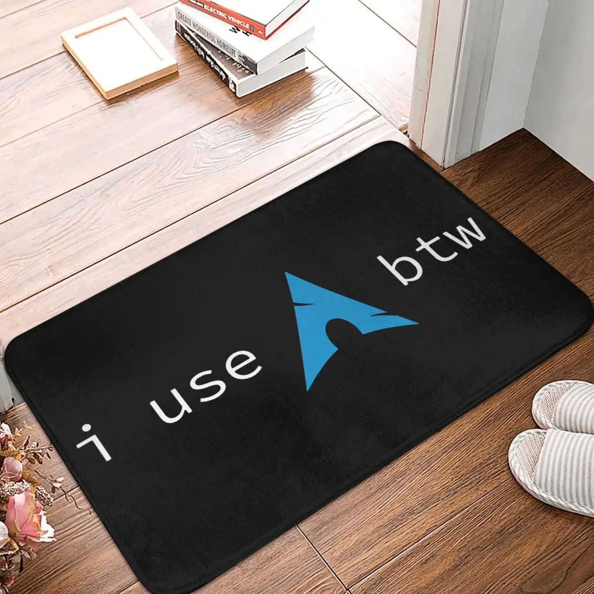 

Linux Operating System Tux Penguin Bedroom Mat Use Arch Btw Doormat Flannel Carpet Outdoor Rug Home Decor