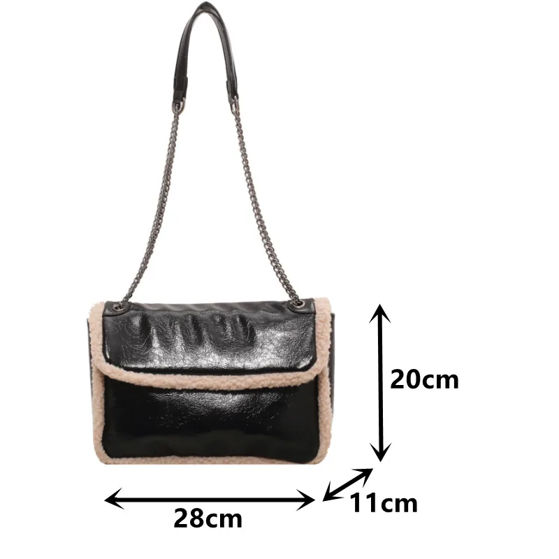 Black Chain Shoulder Bags for Women Small Soft Leather Crossbody Bag Flap Designer Messenger Bag Ladies All Match Handbags Sac