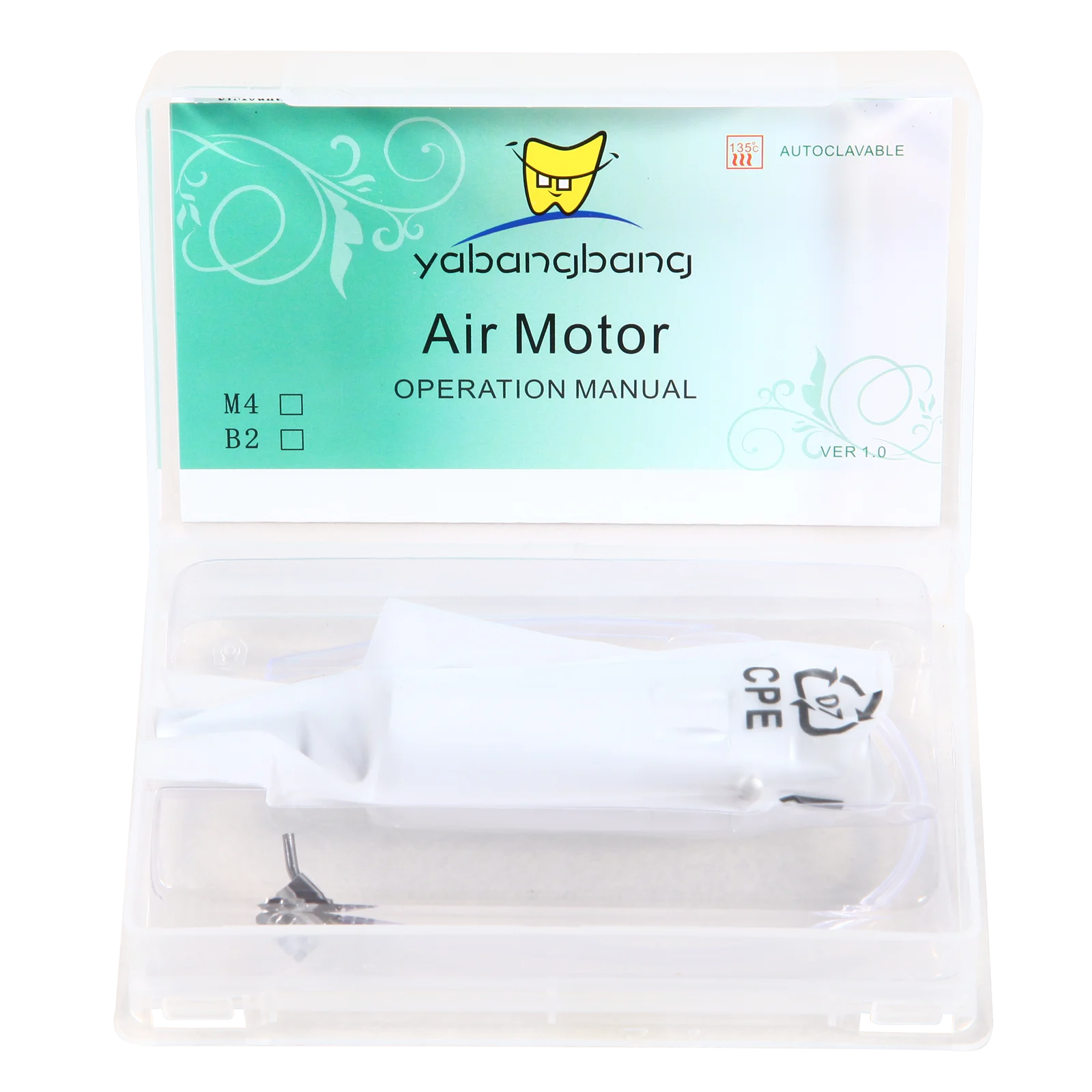 Наконечник с пневматическим двигателем den tal 2 отверстия медленная