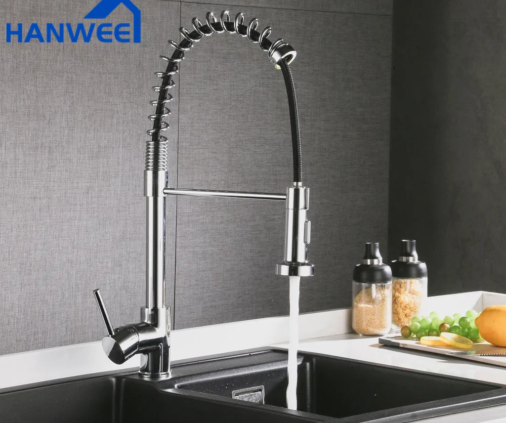 Матовый черный кухонный смеситель для раковины вытяжной с одной ручкой