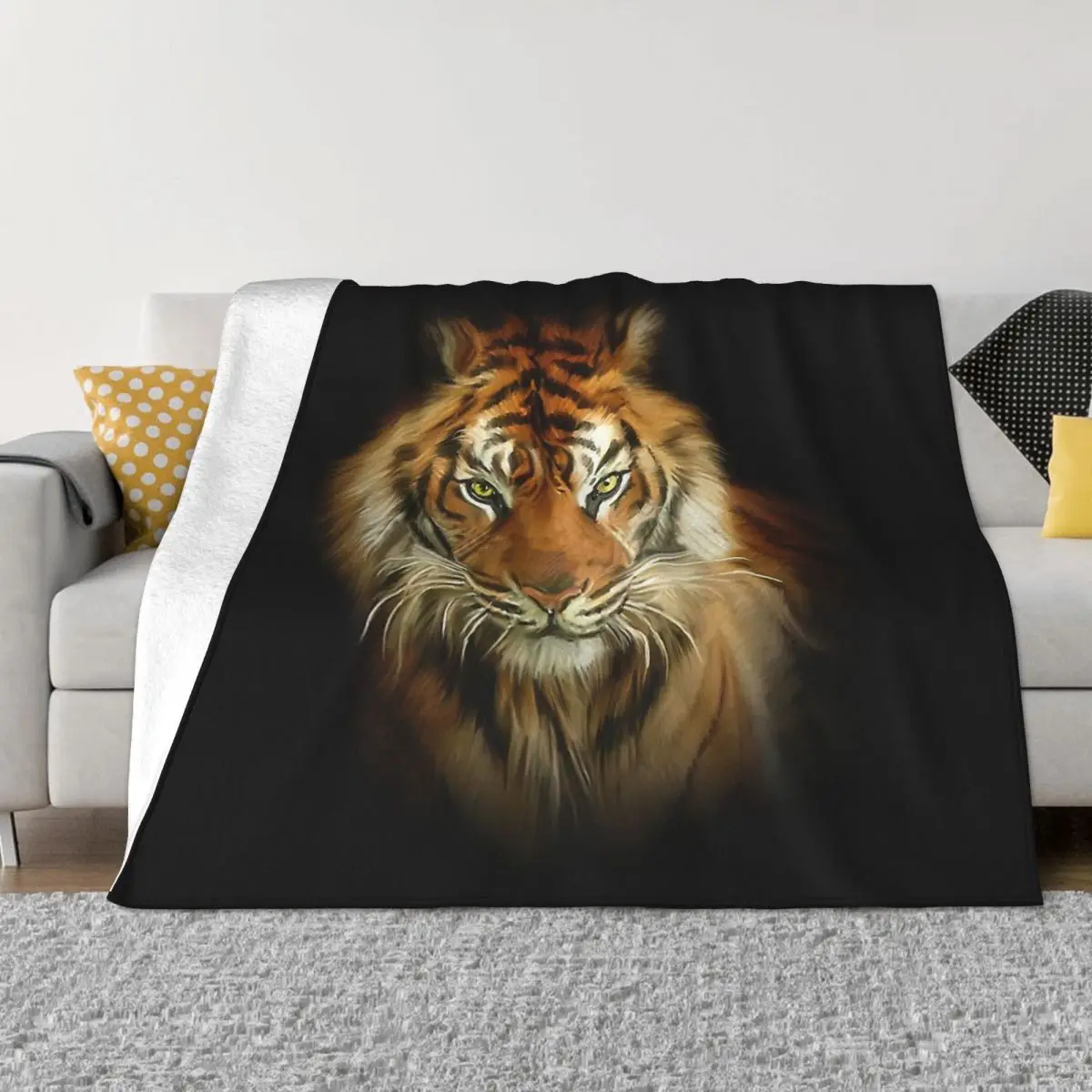 

Tiger King of the Forest Animal Blankets Coral Fleece Plush Decoration Bedroom Bedding Couch Bedspread