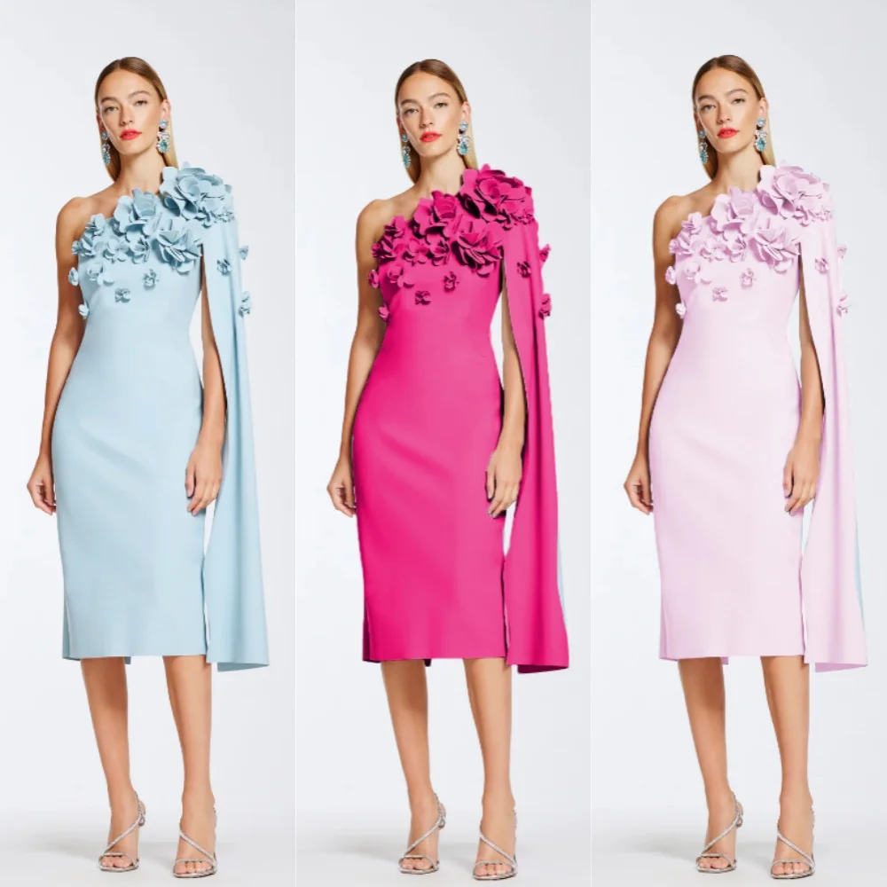 Индивидуальное платье из джерси с цветочной драпировкой Quinceanera трапециевидное