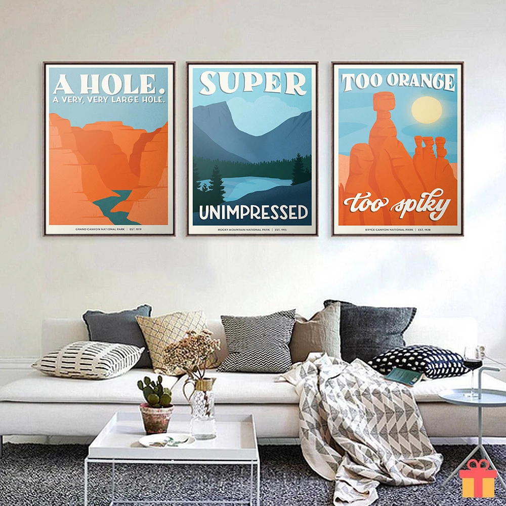 Постер национального парка Большого каньона винтажный постер для путешествий