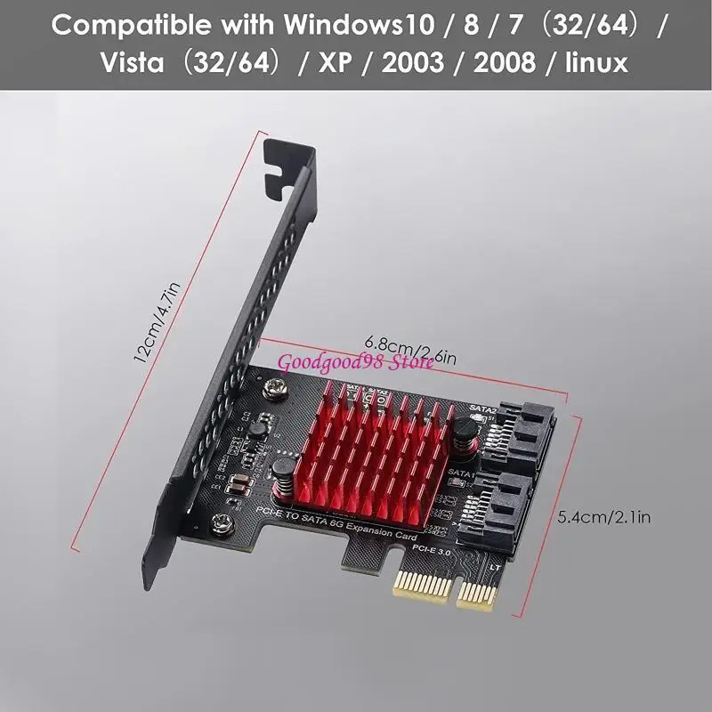 2-портовая карта расширения PCI-E GEN3, 6 Гбитс, двойной адаптер sata3.0 Fast PCIE, чип JMICRON + чип JMB582, полная (art.: 3920d2ca69278) - 3920d2ca69278