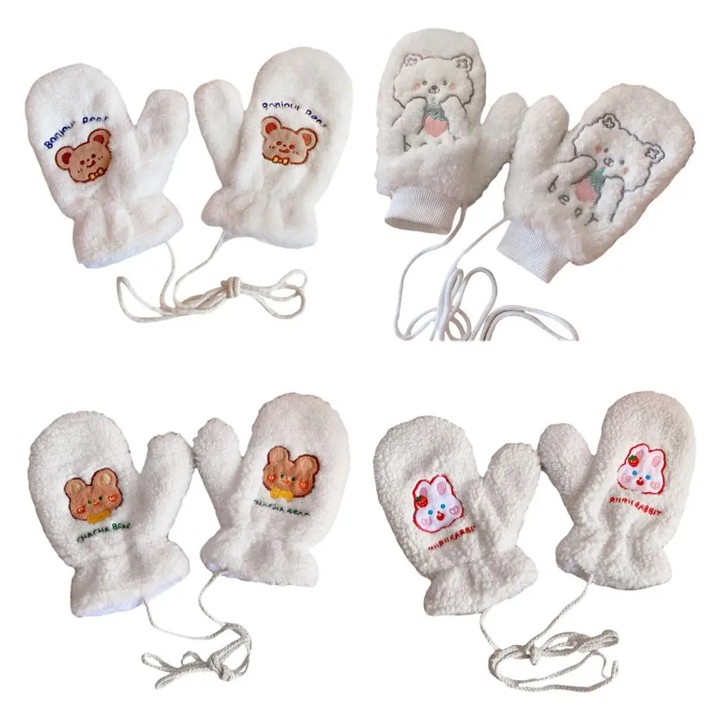 

Casual Winter Warm Gloves Full Finger Plush Mittens for Ladies Skiing Autumn Indoor Outdoor