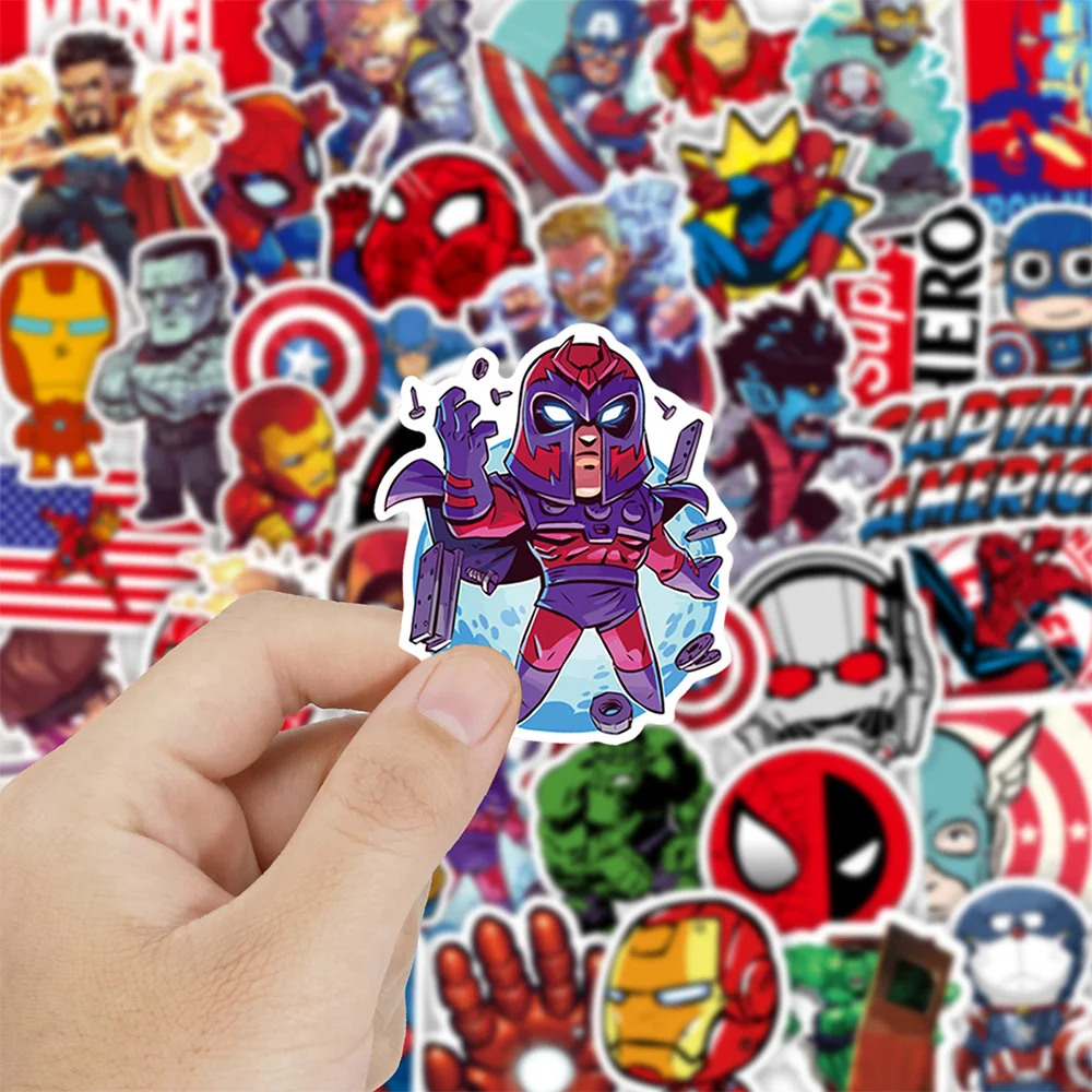 10/30/50/100pcs Disney Marvel The Avengers Stickers Anime DIY Laptop Luggage Skateboard Captain America Iron Man Sticker for Kid - купить по