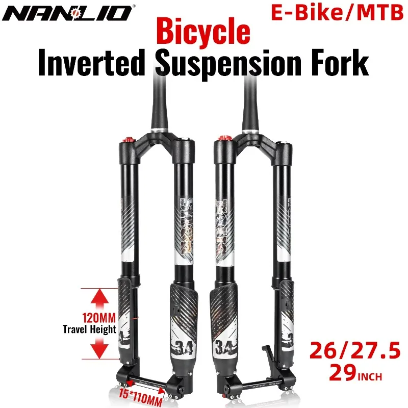Фото Амортизационная вилка NANLIO Single Crown Inverted MTB 26/27.5/29