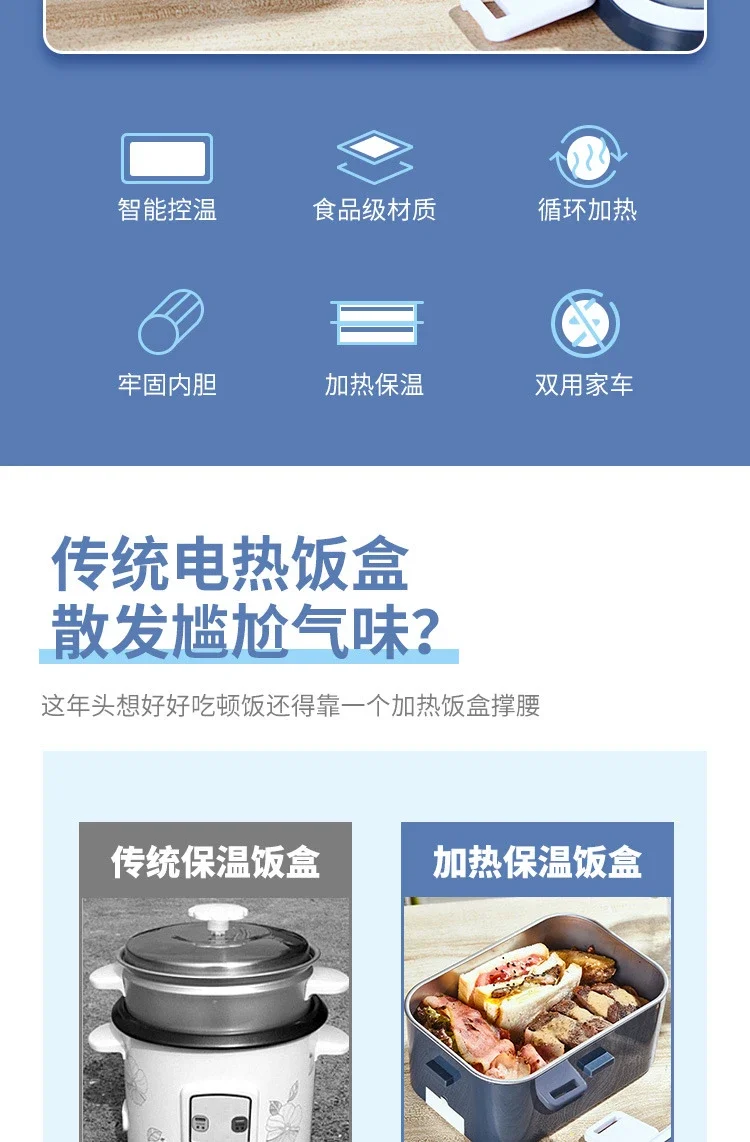 Еда электрический ланч-бокс домашний автомобиль нагрев USB перезаряжаемые