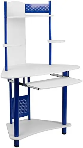 

Pink Corner Computer Desk with Hutch