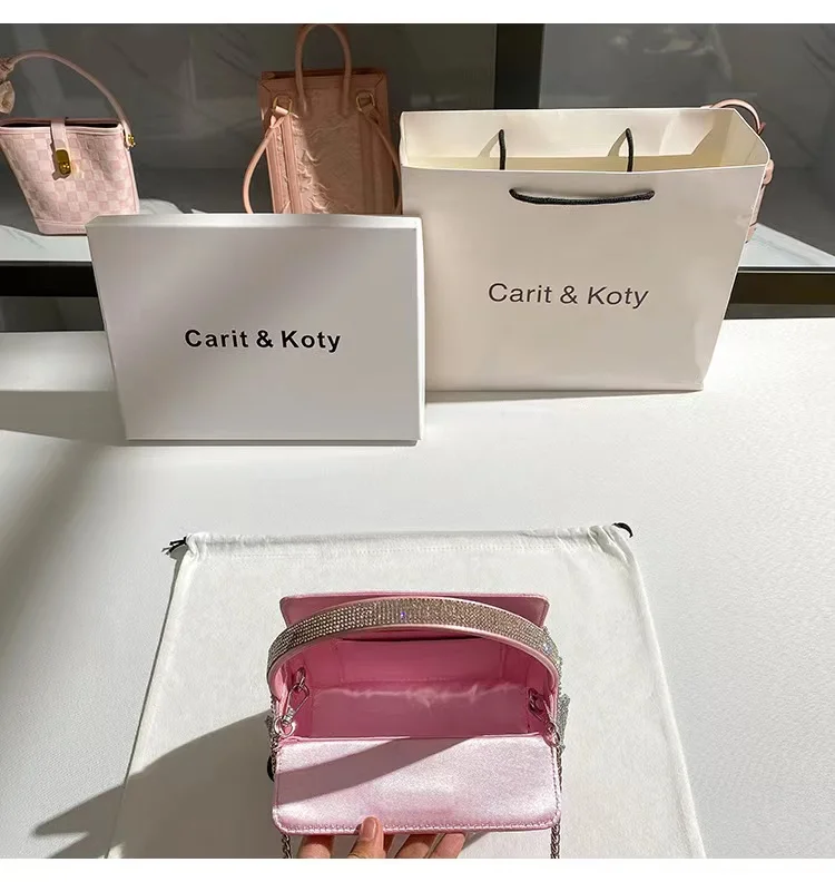 Luxury Designer Women's Handbag Crystal Shiny Rhinestone Diamond Evening Bag Wedding Party Clutch Purse Shoulder Crossbody Bag